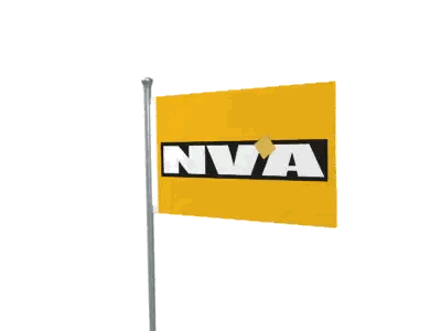 Yellow Flag Saying NVA Waving Sticker