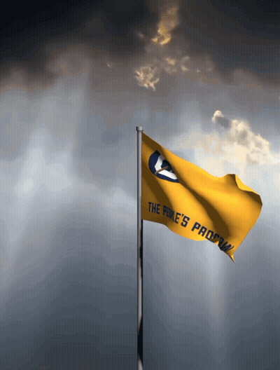 Yellow Flag Saying The People's Paradise GIF