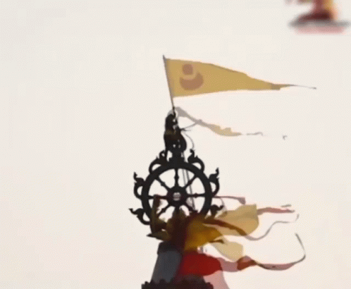Yellow Flag With Letter O Flying GIF