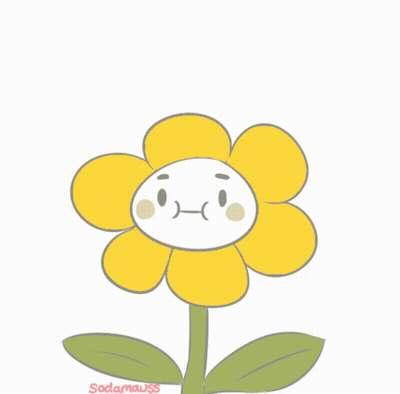 Yellow Flower Face With Sodamauss GIF