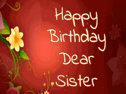 Yellow Flower Happy Birthday Sister  GIF