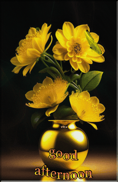 Yellow Flowers Saying Good Afternoon GIF