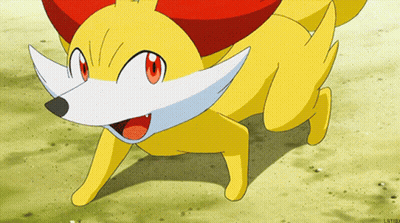 Yellow Fox With Red Eyes And White Nose GIF
