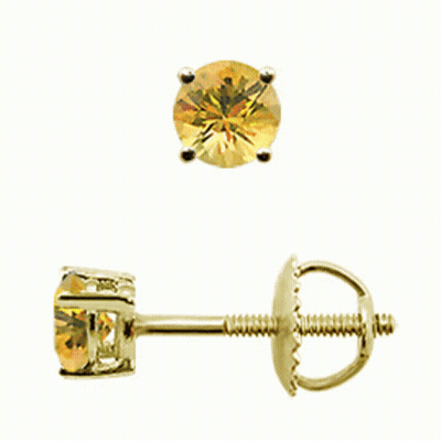 Yellow Gold Stud Earrings GIF