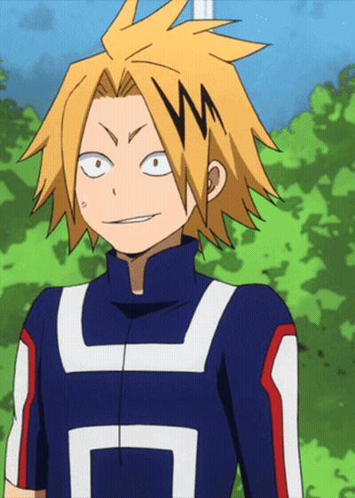 Yellow Haired Anime Character In Blue Jacket With Letter C GIF