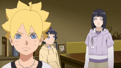 Yellow-Haired Boy With Blue Eyes Beside Two Girls GIF