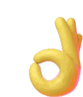 Yellow Hand Making Okay Sign Sticker