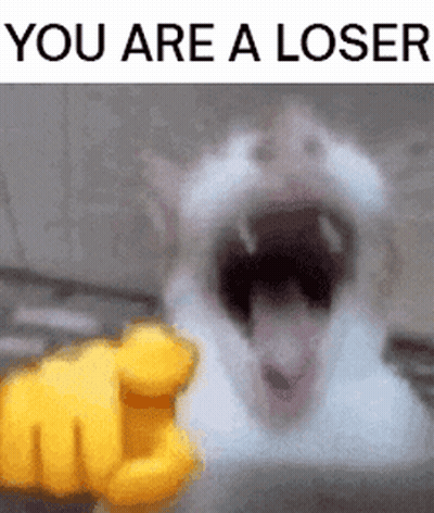 Yellow Hand Pointing At White Cat GIF