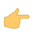 Yellow Hand Pointing Left Sticker