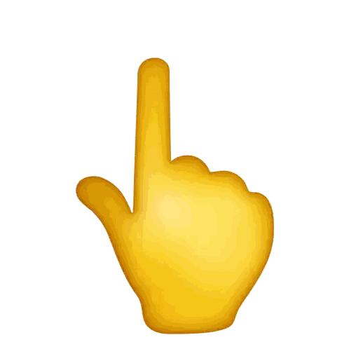 Yellow Hand Pointing Up Sticker