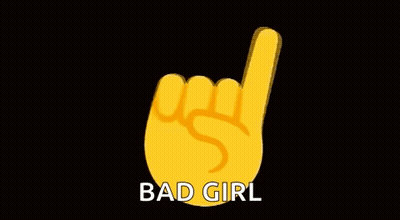Yellow Hand Rock And Roll Sign Bad Girl GIF
