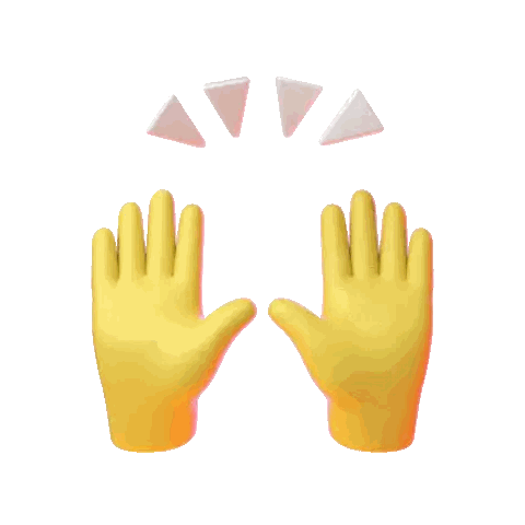 Yellow Hands With Pink Triangles Sticker