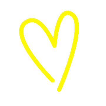 Yellow Heart With Outline Sticker