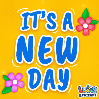 Yellow It's A New Day Lucas & Friends GIF