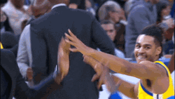 Yellow Jersey Jordan Poole High Five GIF