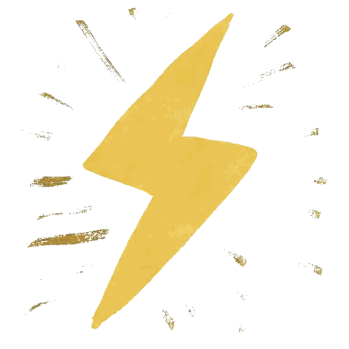 Yellow Lightning Bolt Brush Stroke Sticker