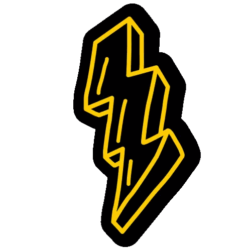 Yellow Lightning Bolt Sticker