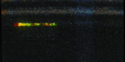 Yellow Marvel Sign Lit Up In Dark GIF