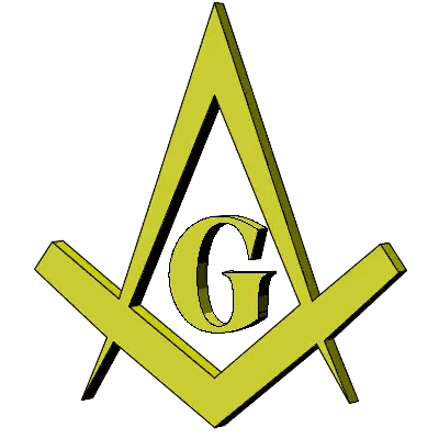 Yellow Masonic Symbol With G Sticker