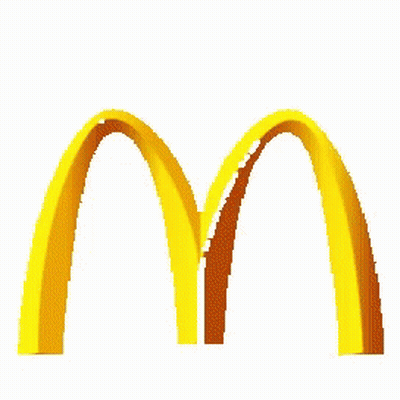 Yellow McDonald's Logo With Brown Border GIF