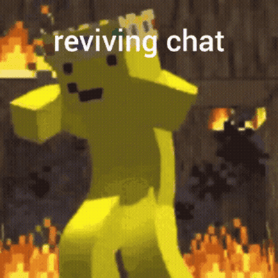 Yellow Minecraft Character With Crown Says Reviving Chat GIF
