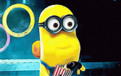 Yellow Minion Holding Popcorn GIF