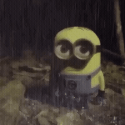 Yellow Minion Standing In Dirt GIF
