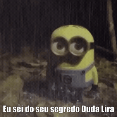 Yellow Minion Standing In Rain Eu Sei Do Seu Segredo Duda Lira GIF