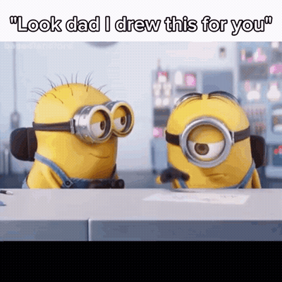 Yellow Minions Drawing For Dad GIF