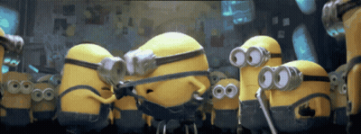 Yellow Minions With Goggles GIF
