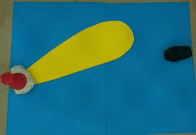Yellow Object On Blue Surface GIF