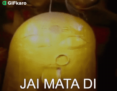 Yellow Object Saying Jai Mata Di GIF