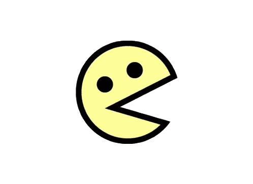 Yellow Pac Man Face With Black Eyes Sticker