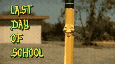 Yellow Pencil Face Saying Last Day Of School GIF