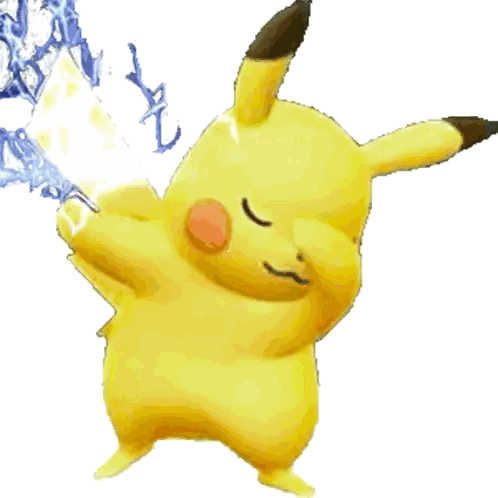Yellow Pikachu Holding Lightning Bolt Sticker