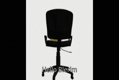 Yellow Pikachu Sitting On Black Chair Saying Hello Blerim GIF