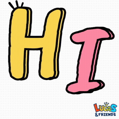 Yellow Pink HI Lucas & Friends GIF