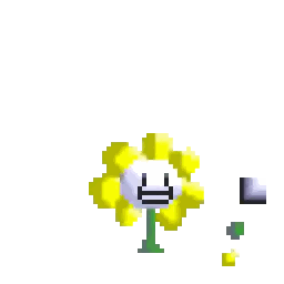 Yellow Pixel Art Flower With White Center Sticker