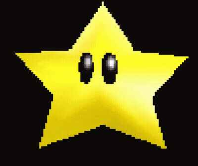 Yellow Pixel Art Star With Two Black Eyes GIF