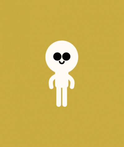 Yellow Poster With Stick Figure Saying Yay It's Friday GIF