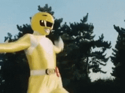 Yellow Power Rangers Defense Position GIF