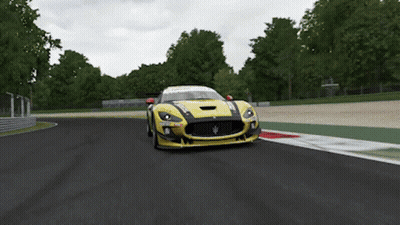 Yellow Race Car Driving On Track GIF