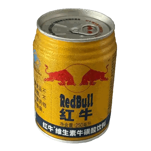Yellow Redbull Can Sticker