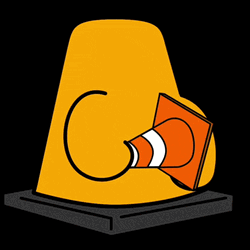 Yellow Road Cone Shooter GIF