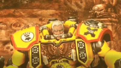 Yellow Robot With Beard And Mustache Says Yes GIF