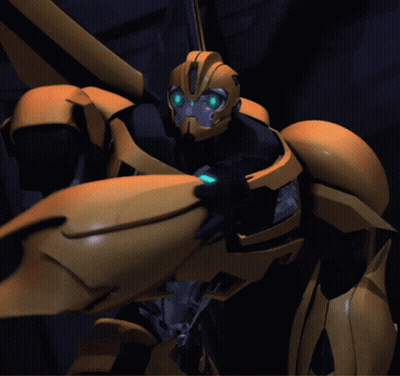 Yellow Robot With Blue Eyes And Black Body GIF