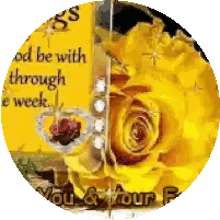 Yellow Rose With God Be With You Sticker