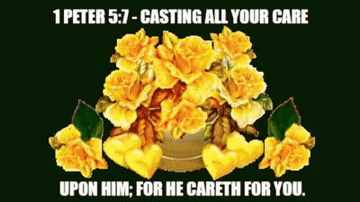Yellow Roses Hearts 1 Peter 5:7 Casting Care GIF