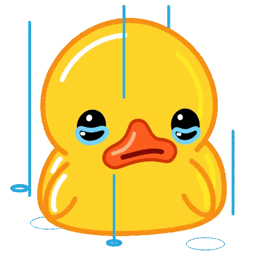 Yellow Rubber Duck Crying Sticker