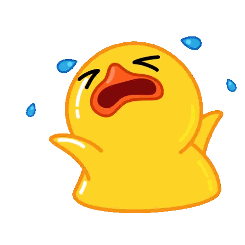 Yellow Rubber Duck Crying With Tears Sticker